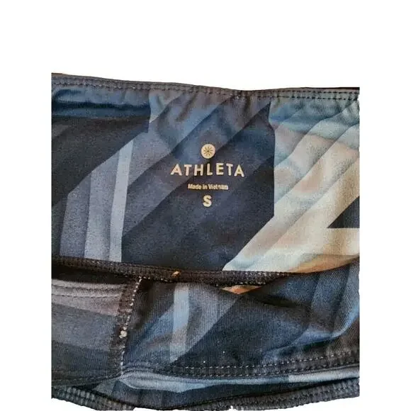 ATHLETA Blue Frost Chaturanga Legging Tight Geometric Athletic Yoga Size S - Picture 5 of 7